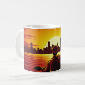 Mug Chanson de l'illustration du coucher du soleil cou (Devant gauche)
