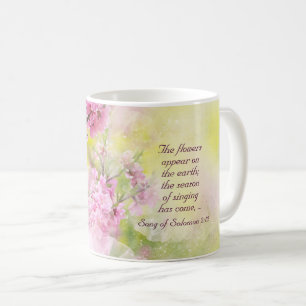Mug Chanson de Salomon 2:12 Des fleurs apparaissent su