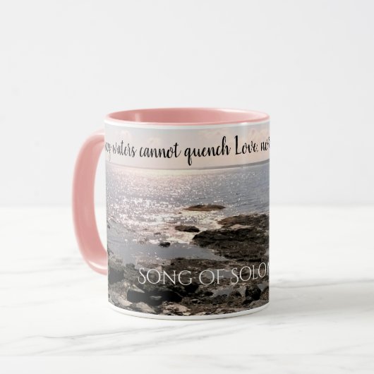 Mug Chanson de Salomon Photo romantique de l'océan ros (Devant gauche)