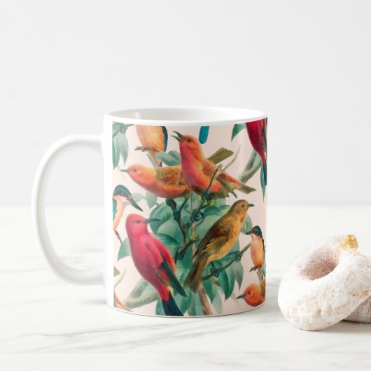 Mug Chansons colorées & Motif Feuille vert (Avec donut)