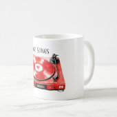 Mug Chansons d'amour de disque de cœur rouge (Devant droit)