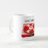 Mug Chansons d'amour de disque de cœur rouge (Devant gauche)