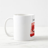 Mug Chansons d'amour de disque de cœur rouge (Gauche)
