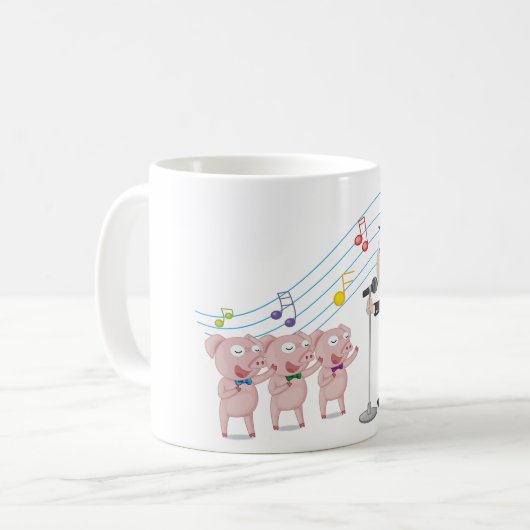 Mug Chant de garçon avec chorale à trois cochons (Devant gauche)