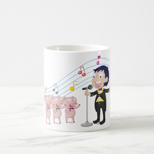 Mug Chant de garçon avec chorale à trois cochons (Centre)