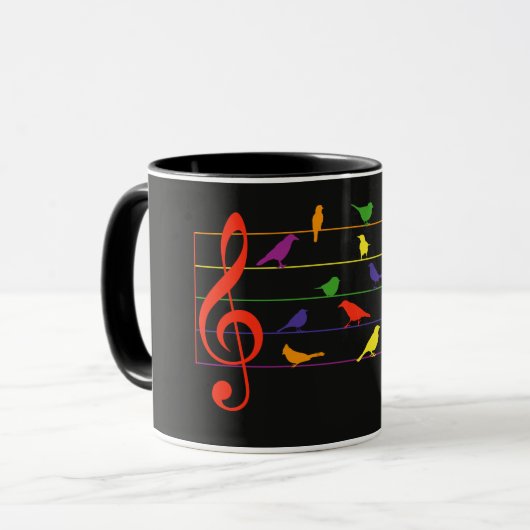 Mug Chant d'oiseau, dessin coloré (Devant gauche)