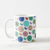 Mug Chanter Bird et Mandala Cute Folk Art Motif (Gauche)