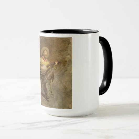 Mug Chanter Espagnol Cowboy à Banjo jouer à la chanson (Devant droit)