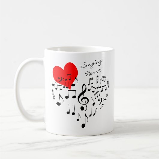 Mug Chanter L'Amour Du Coeur Est Dans L'Air drôle (Gauche)