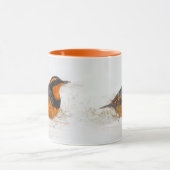 Mug Chanteur à grive variée le jour hivernal de neige (Centre)