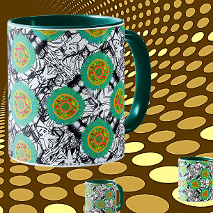 Mug Chaos bio Bold Motif avec Certitude verte.