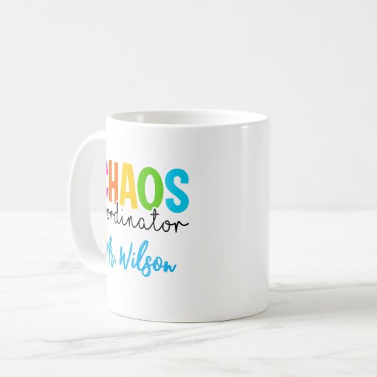 Mug Chaos Coordinator Notebook – Funny Teacher Quote (Devant gauche)