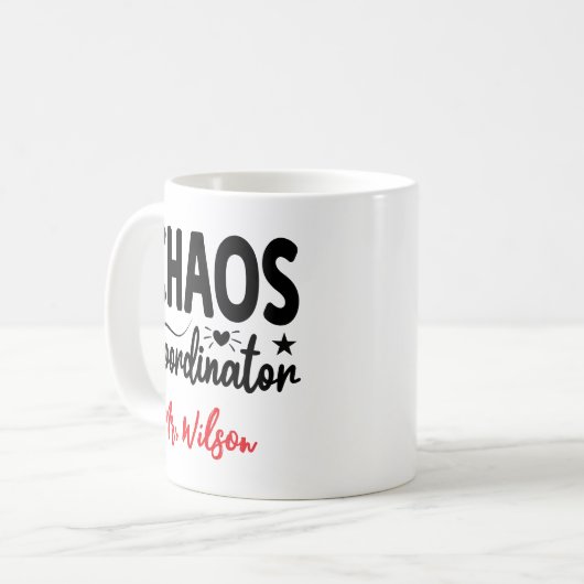 Mug Chaos Coordinator Notebook – Funny Teacher Quote (Devant gauche)