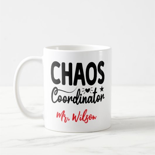 Mug Chaos Coordinator Notebook – Funny Teacher Quote (Gauche)