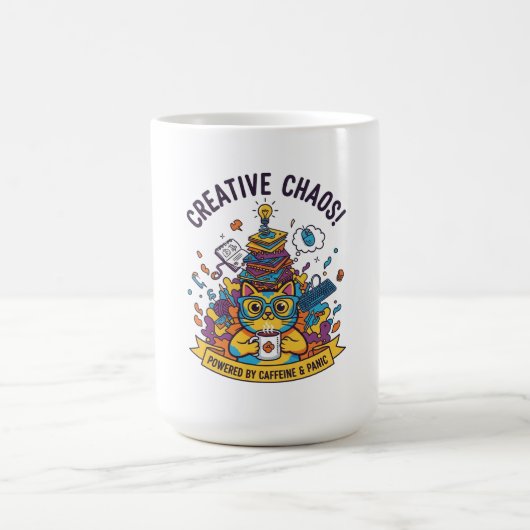 Mug Chaos créatifs" Chat drôle pour les artistes et le (Centre)