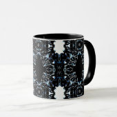 Mug Chaotic Abstract Blue on Black and White Fluid Art (Devant droit)
