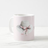 Mug Chapeau Blanc Crème Arc Rose (Devant gauche)