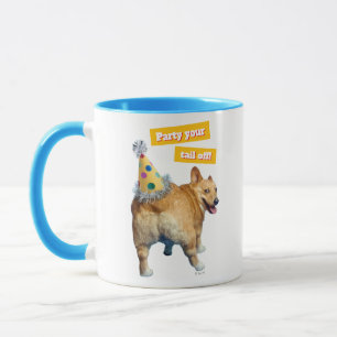 Mug Chapeau d'anniversaire Corgi Butt