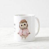 Mug Chapeau de chouette Sweater rose Confortable & Cha (Devant droit)