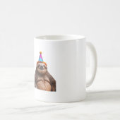 Mug Chapeau de fête d'anniversaire Chunky Sloth cadeau (Devant droit)