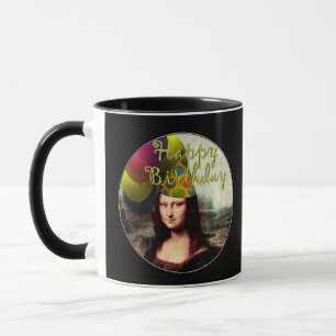 Mug Chapeau de fête d'anniversaire de Mona Lisa