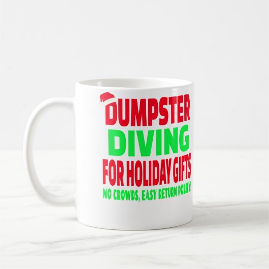 Mug Chapeau de Noël de Père Noël Fouilleur de Conteneu (Gauche)