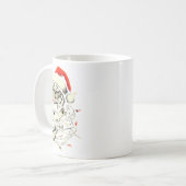 Mug Chapeau de Noël de Santa Léopard Lumières de Noël (Devant gauche)