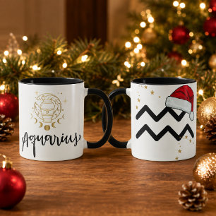 Mug Chapeau de Noël du Verseau du zodiaque Santa