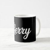 Mug Chapeau de Noël gras noir joyeux Noël (Devant droit)