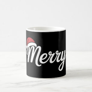 Mug Chapeau de Noël gras noir joyeux Noël