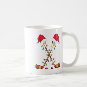 Mug Chapeau de Noël Hockey Santa Lumineux Sport Drôle