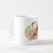 Mug Chapeau de paille à rayures rouges et blanches ave (Devant gauche)