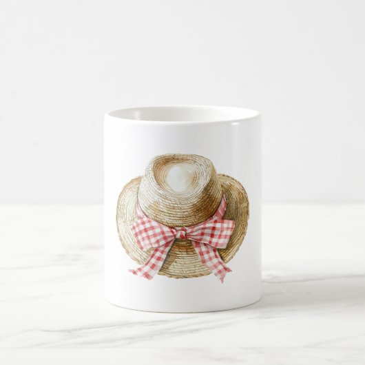 Mug Chapeau de paille à rayures rouges et blanches ave (Centre)