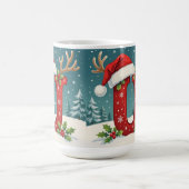 Mug Chapeau de Santa Monogramme initiale U joyeux Noël (Centre)