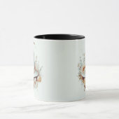 Mug Chapeau de sorcière blanche Boho et fleurs vertes (Centre)