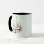 Mug Chapeau de sorcière blanche Boho et fleurs vertes (Devant gauche)