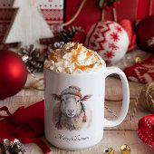 Mug Chapeau d'hiver Mouton de Noël Texte personnalisé