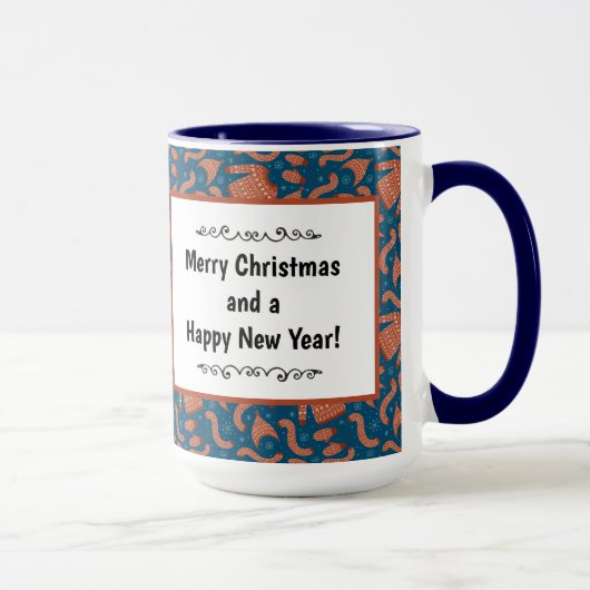 Mug Chapeau Écharpe de Noël Pull Ugly Rouge Blanc (Droite)