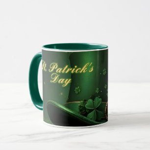 Mug Chapeau et motif de trèfle de la Saint-Patrick