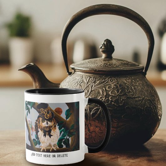 Mug Chapeau Haut de Forme Brun Steampunk Chouette Capr
