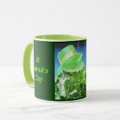 Mug Chapeau haut de forme vert & Bière verte - (Devant gauche)