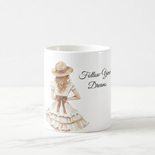 Mug Chapeau marron à nœud pour femme