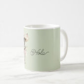 Mug Chapeau Vert Rose Noeud Chien (Devant droit)