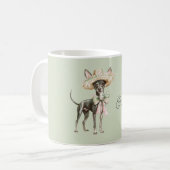 Mug Chapeau Vert Rose Noeud Chien (Devant gauche)