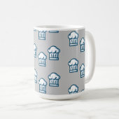 Mug Chapeaux blancs sur gris (Devant droit)