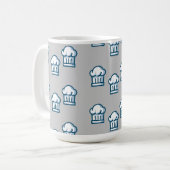 Mug Chapeaux blancs sur gris (Devant gauche)