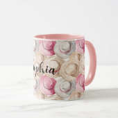 Mug Chapeaux de paille crème rose (Devant droit)