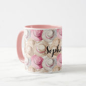 Mug Chapeaux de paille crème rose (Devant gauche)