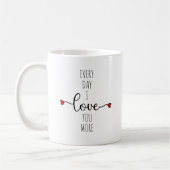 Mug Chaque jour, je t'aime plus, Couple Valentine's Da (Gauche)