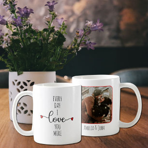 Mug Chaque jour, je t'aime plus, Couple Valentine's Da